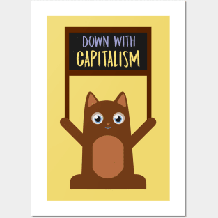 Kitty says: Down With Capitalism! Posters and Art